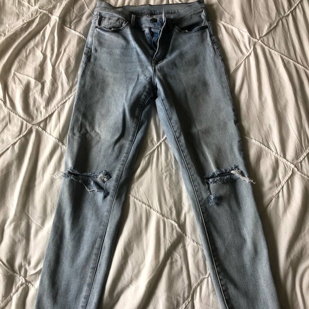 Light wash ripped jeans